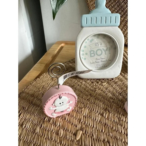 Kate Aspen set of Baby Boy & Baby Girl Photo Frame & Holders NEW - Picture 4 of 10